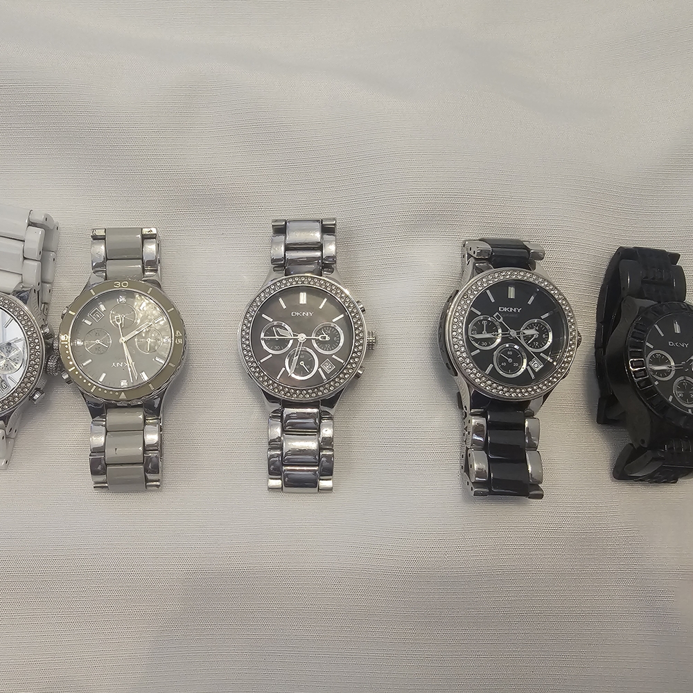 DKNY Silver and Black 5 Watches Set